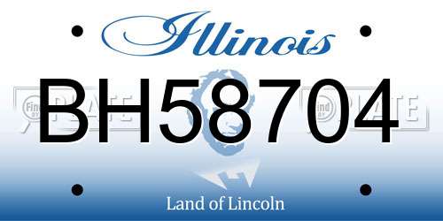 BH58704 Illinois License Plate