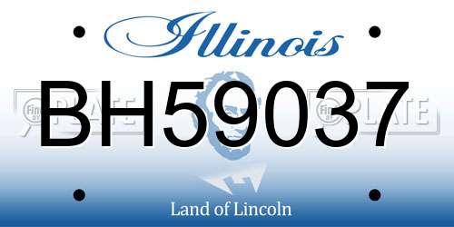 BH59037 Illinois License Plate
