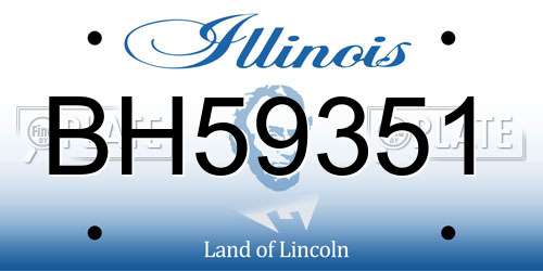 BH59351 Illinois License Plate
