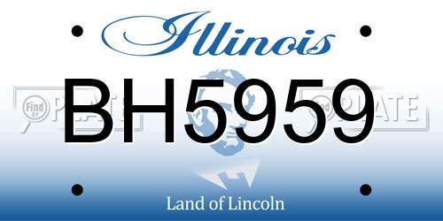BH5959 Illinois License Plate