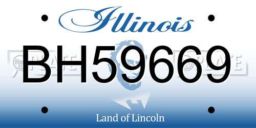 BH59669 Illinois License Plate
