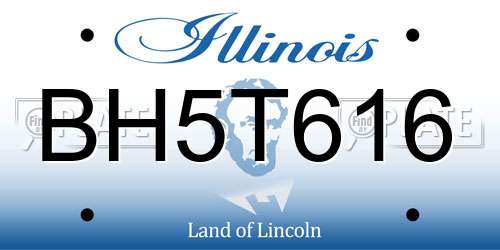 BH5T616 Illinois License Plate