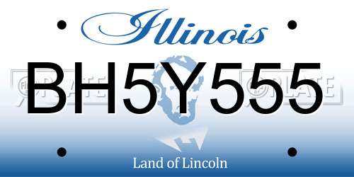 BH5Y555 Illinois License Plate