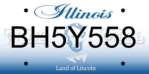 BH5Y558 Illinois License Plate