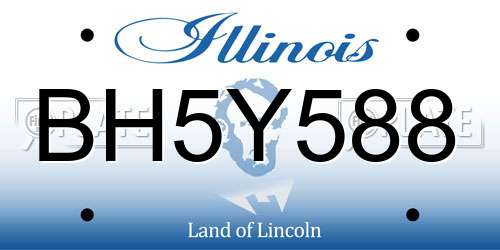 BH5Y588 Illinois License Plate