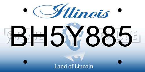 BH5Y885 Illinois License Plate