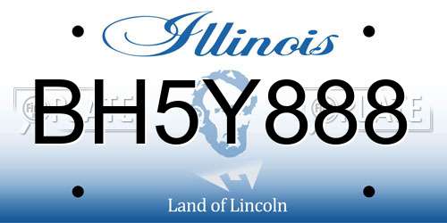 BH5Y888 Illinois License Plate