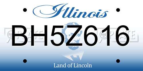 BH5Z616 Illinois License Plate