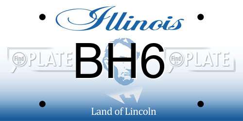 BH6 Illinois License Plate