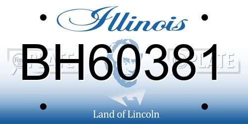 BH60381 Illinois License Plate