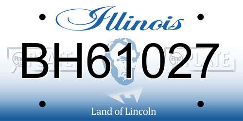BH61027 Illinois License Plate