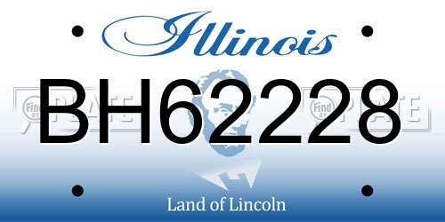 BH62228 Illinois License Plate