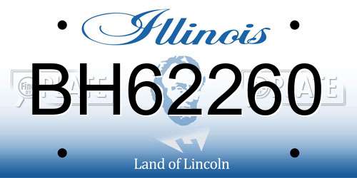 BH62260 Illinois License Plate