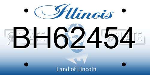 BH62454 Illinois License Plate