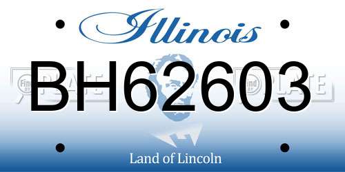 BH62603 Illinois License Plate