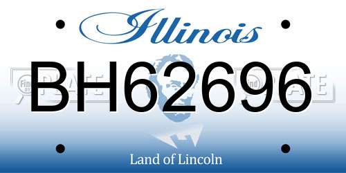 BH62696 Illinois License Plate