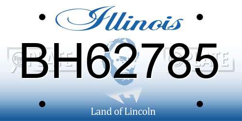 BH62785 Illinois License Plate
