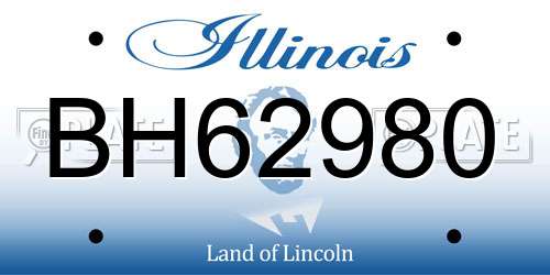 BH62980 Illinois License Plate