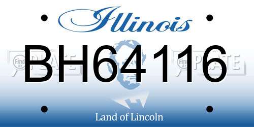 BH64116 Illinois License Plate