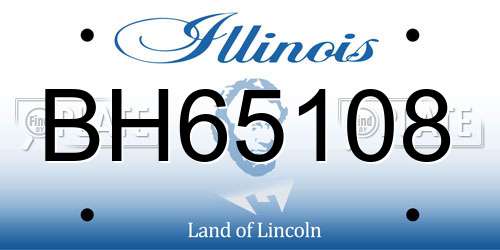BH65108 Illinois License Plate