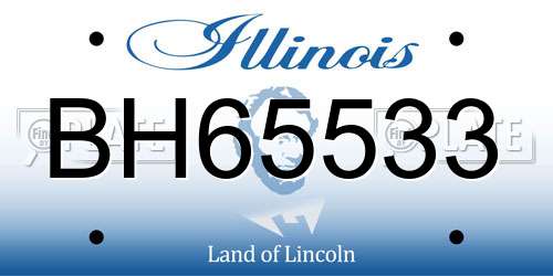 BH65533 Illinois License Plate