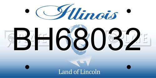 BH68032 Illinois License Plate