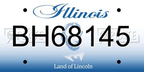 BH68145 Illinois License Plate