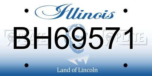 BH69571 Illinois License Plate