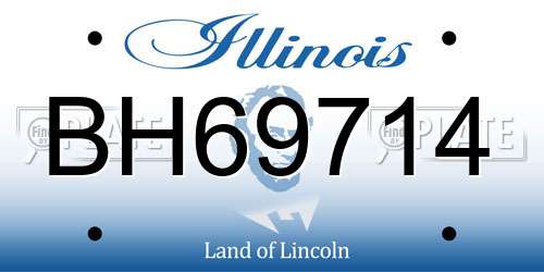 BH69714 Illinois License Plate