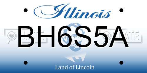 BH6S5A Illinois License Plate