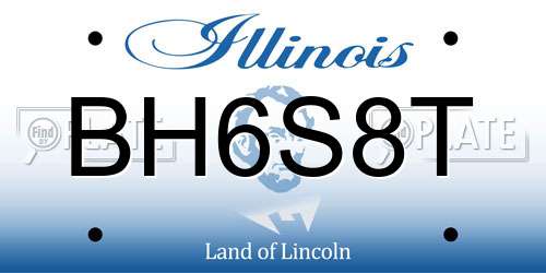 BH6S8T Illinois License Plate