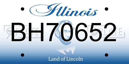 BH70652 Illinois License Plate