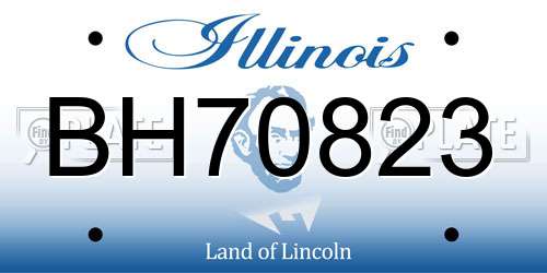 BH70823 Illinois License Plate
