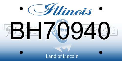 BH70940 Illinois License Plate
