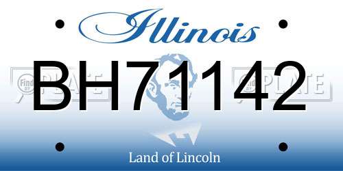 BH71142 Illinois License Plate