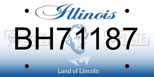 BH71187 Illinois License Plate