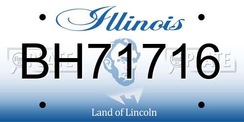 BH71716 Illinois License Plate