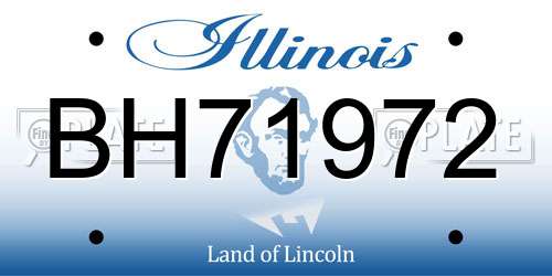 BH71972 Illinois License Plate