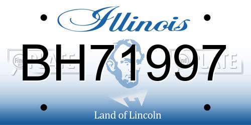BH71997 Illinois License Plate