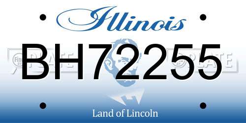 BH72255 Illinois License Plate