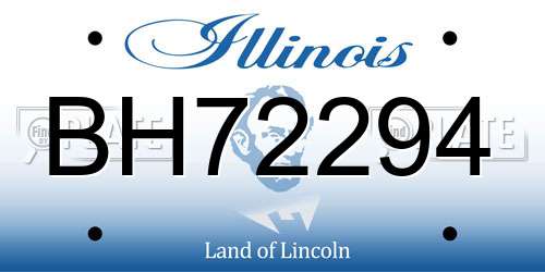 BH72294 Illinois License Plate