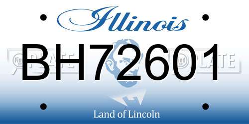 BH72601 Illinois License Plate