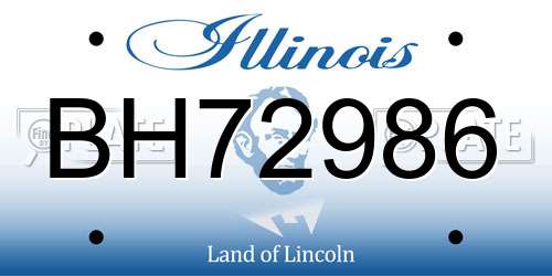 BH72986 Illinois License Plate