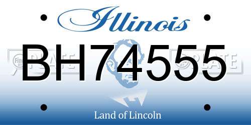BH74555 Illinois License Plate