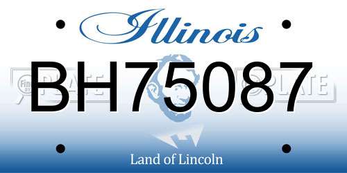 BH75087 Illinois License Plate