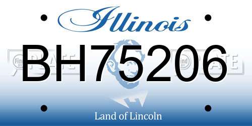 BH75206 Illinois License Plate