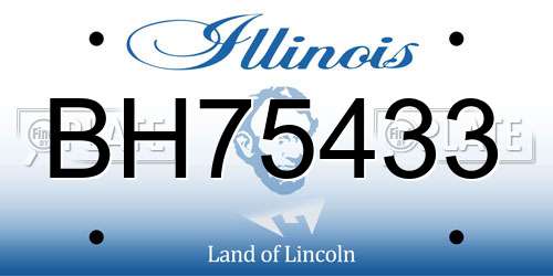 BH75433 Illinois License Plate