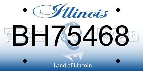 BH75468 Illinois License Plate