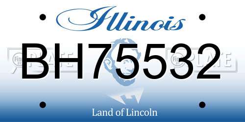 BH75532 Illinois License Plate