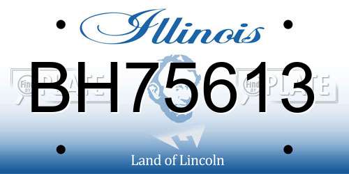 BH75613 Illinois License Plate